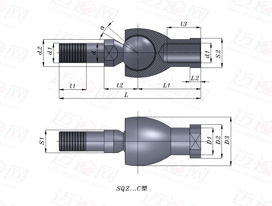 sqz.c型球头螺栓杆端关节轴承