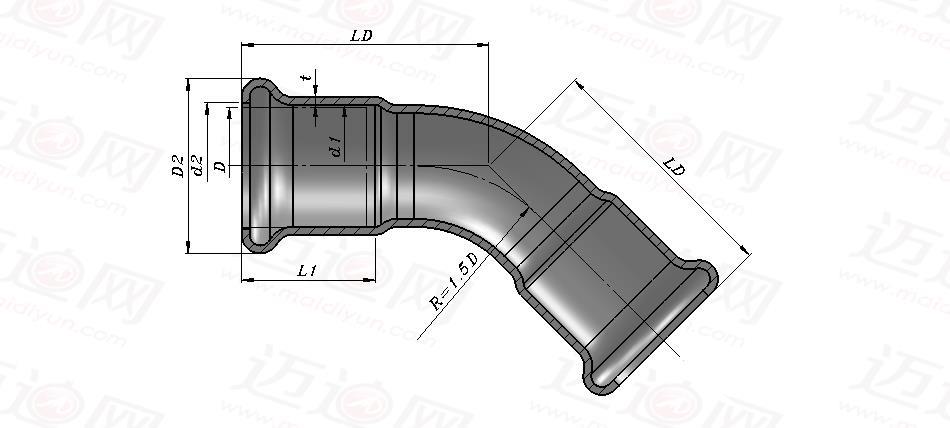 d型45°弯头a